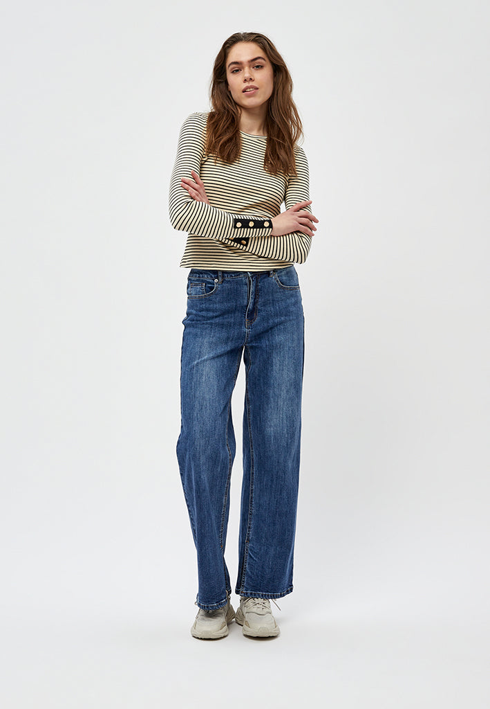 Desires Jamela Long Sleeve Tee T-Shirt 0011S Gardenia Stripe