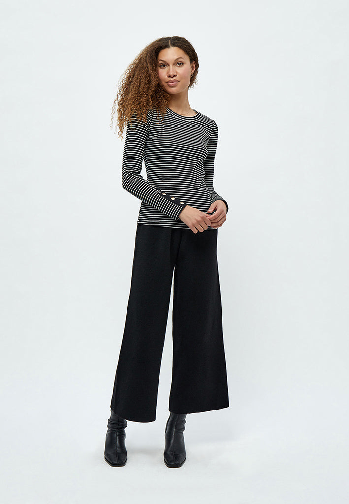 Desires Jamela Long Sleeve Tee T-Shirt 9000S Black Stripe