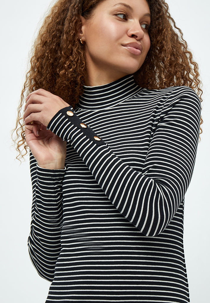 Desires Jamela Rib Dress Dress 9000S Black Stripe