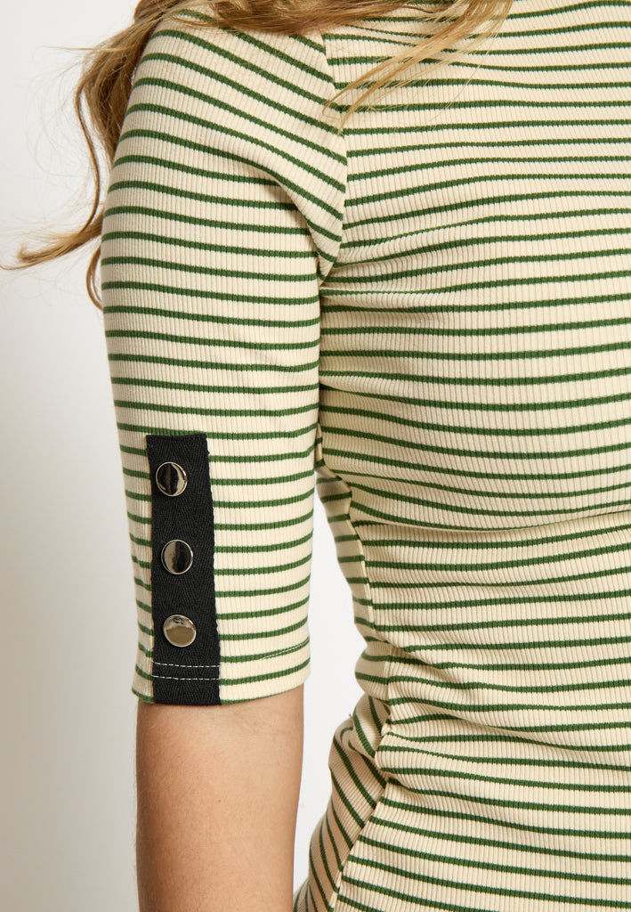 Desires Jamela T-Shirt T-Shirt 3394S Lush Meadow Green Stripe