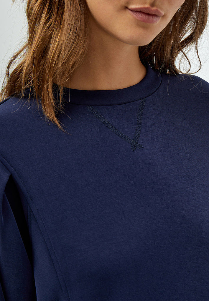 Peppercorn Laila 3/4 Sleeve Sweat Sweatshirt 1550 NAVY
