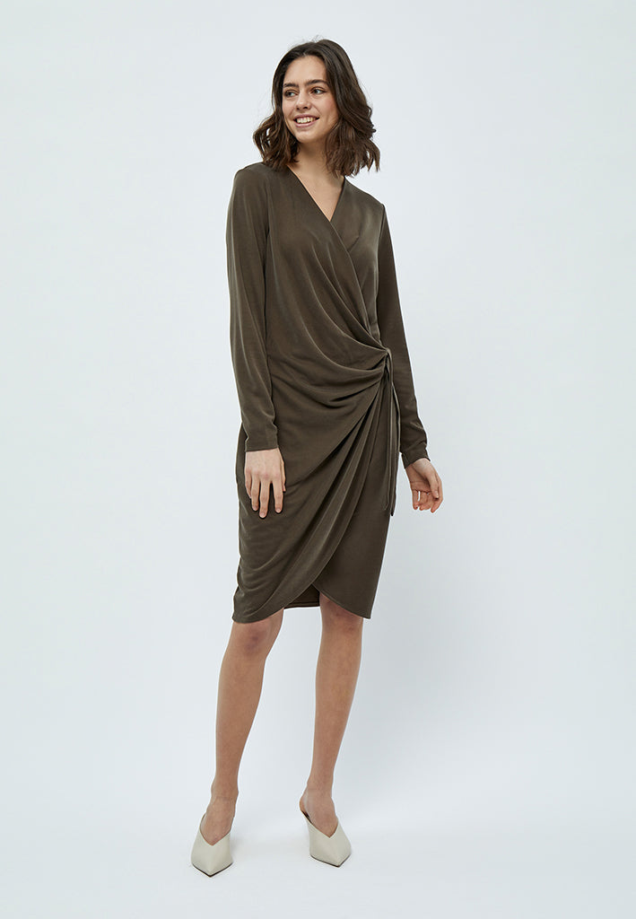 Peppercorn Lana Wrap Dress Dress 5661 SLATE BROWN