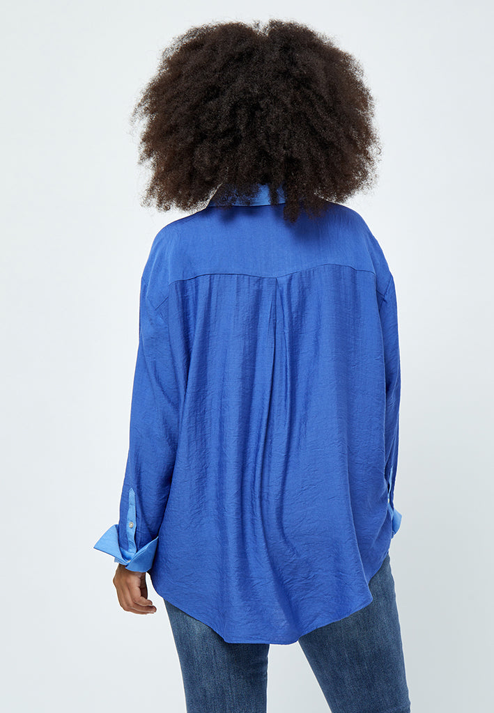 Peppercorn Lene Long Sleeve Shirt Curve Shirt 1340 Horizon Blue