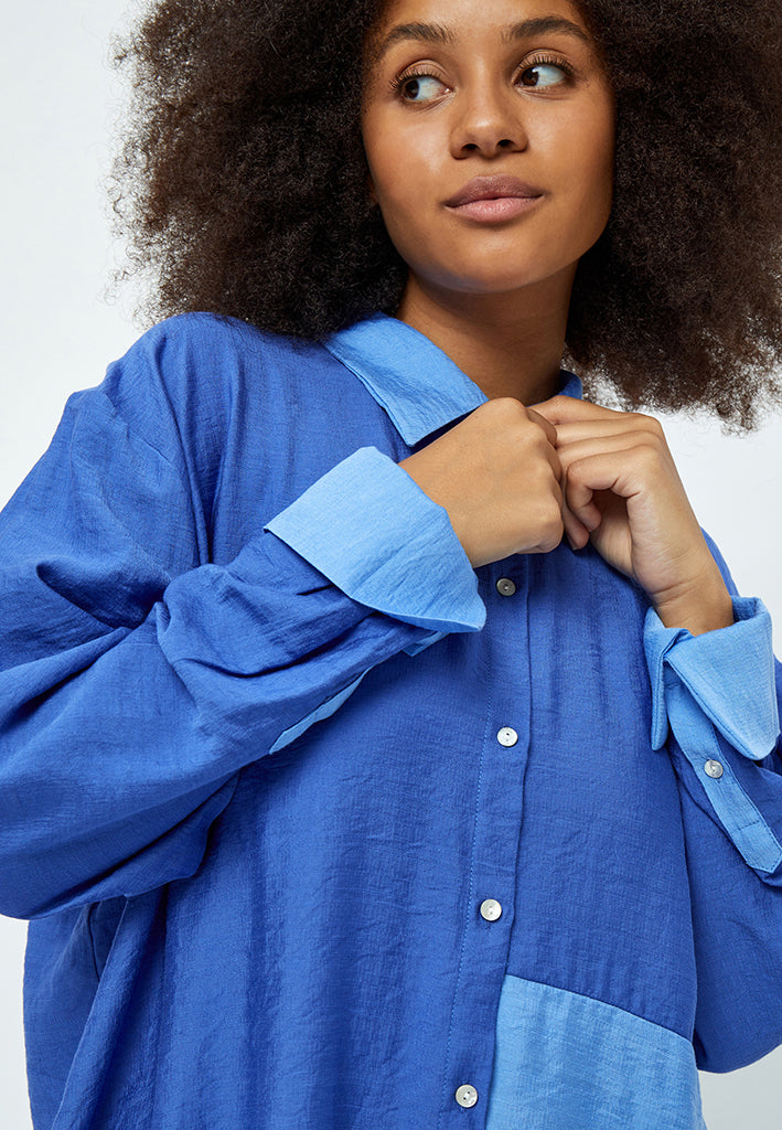 Peppercorn Lene Long Sleeve Shirt Curve Shirt 1340 Horizon Blue