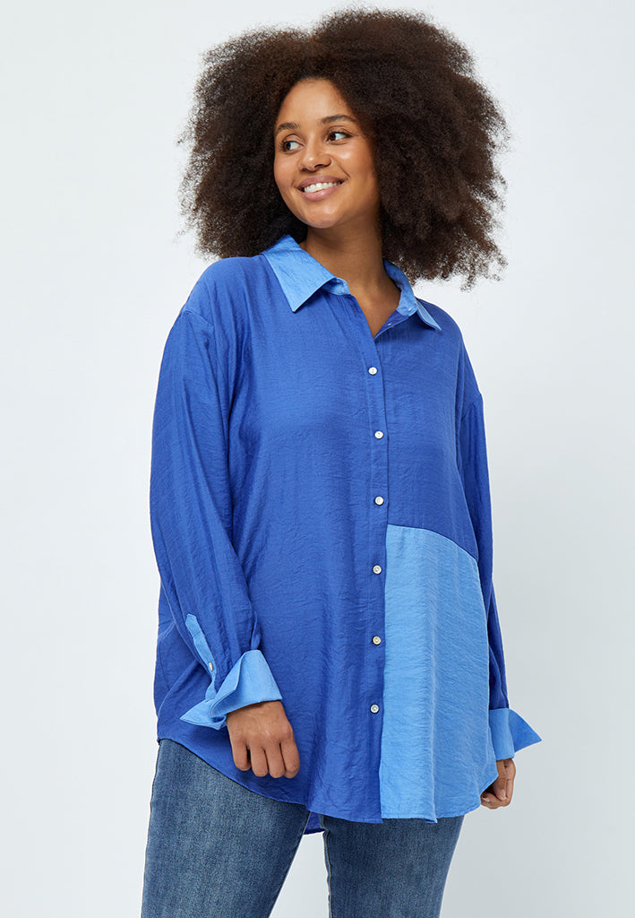 Peppercorn Lene Long Sleeve Shirt Curve Shirt 1340 Horizon Blue