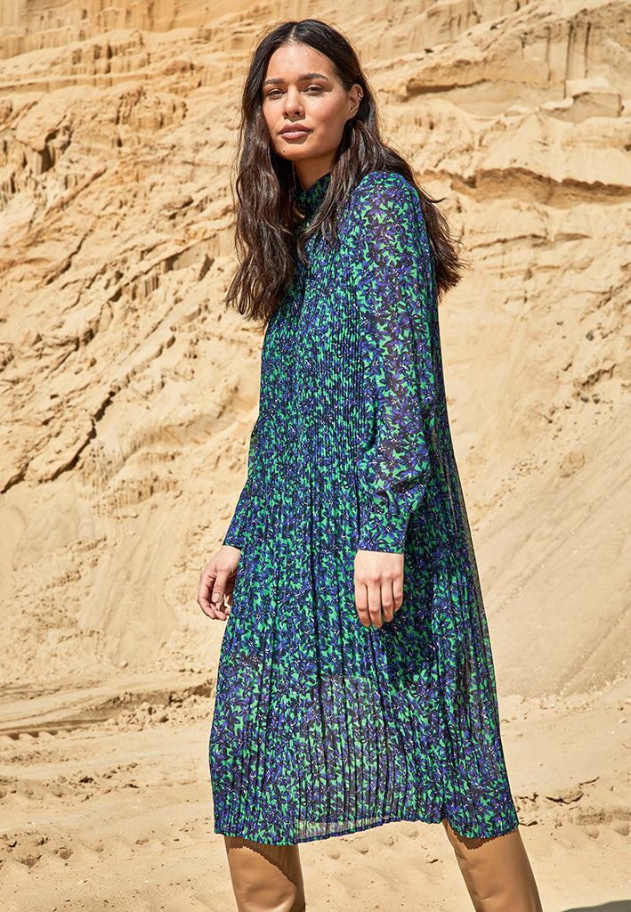 Peppercorn Levi Midi Dress Dress 9456P Ocean Green Print