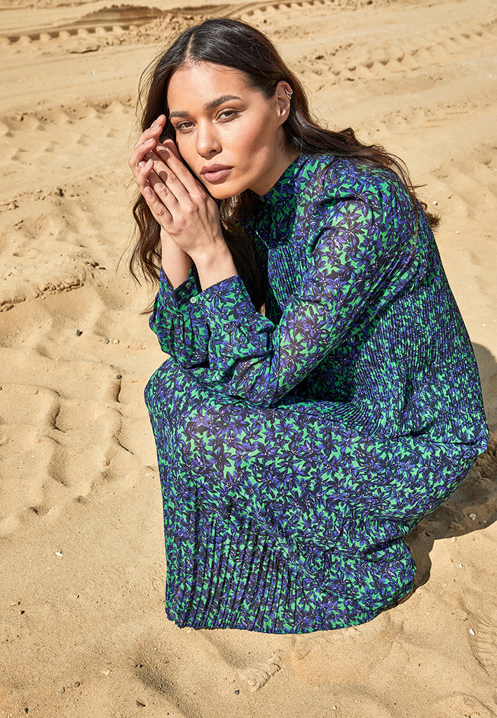 Peppercorn Levi Midi Dress Dress 9456P Ocean Green Print
