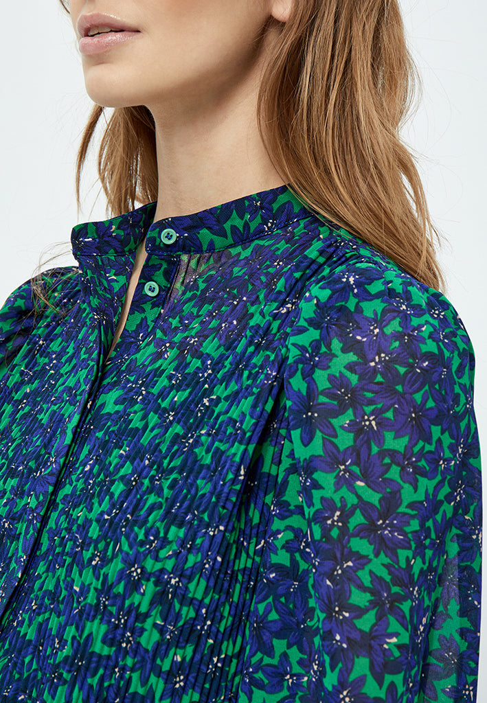 Peppercorn Levi Plisse Blouse Blouse 3186P Foliage Green Print
