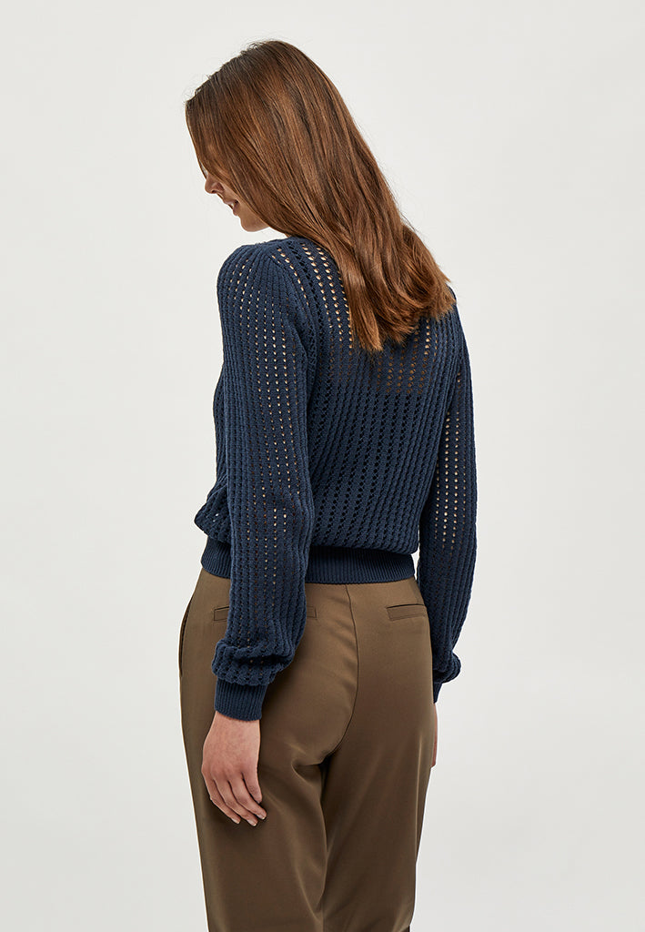 Peppercorn Libby Round Neck Knit Cardigan Cardigans 2991 DRESS BLUES