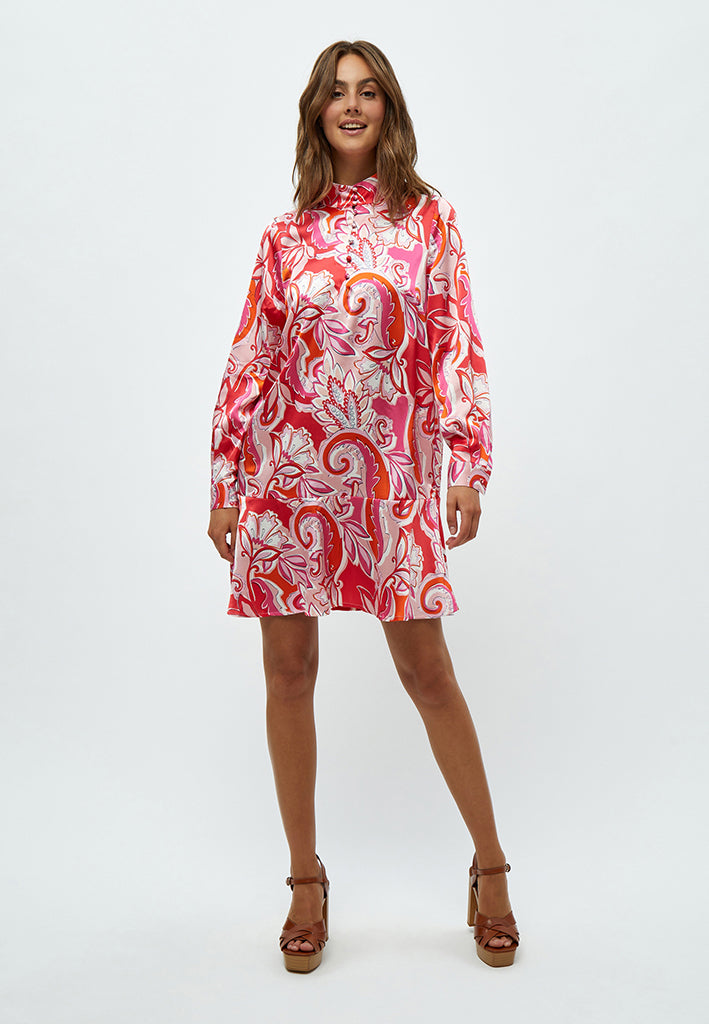Peppercorn Lindi Long Sleeve Dress Dress 4122P Magenta Pink Print