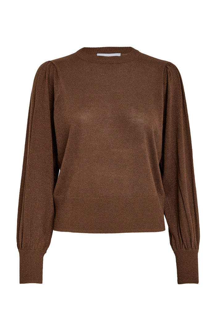 Minus Liva Long Sleeve Pullover Pullover 3681MET Tiramisu Metallic