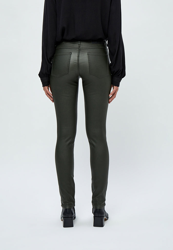 Desires Lola Midwaist Coated Jeans 3655 Beluga Green
