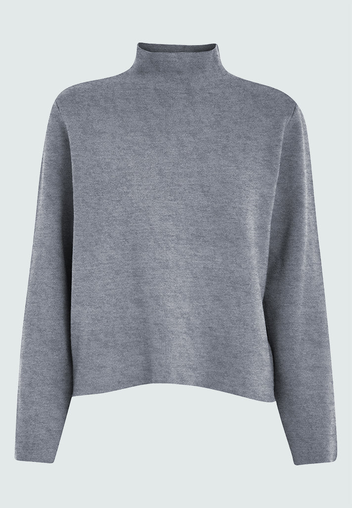 Minus Lupi High Neck Knit Pullover Pullover 148M Gunmetal Melange