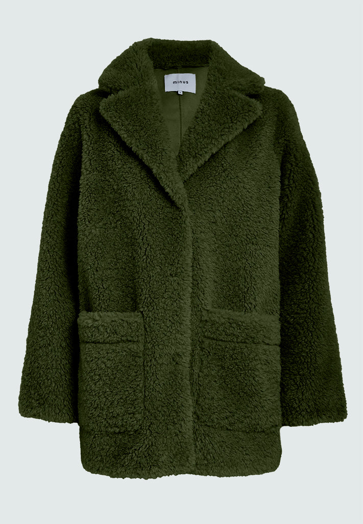 Minus MSAlda Reversible Faux Fur Jacket Jacket 3835 Rifle Green