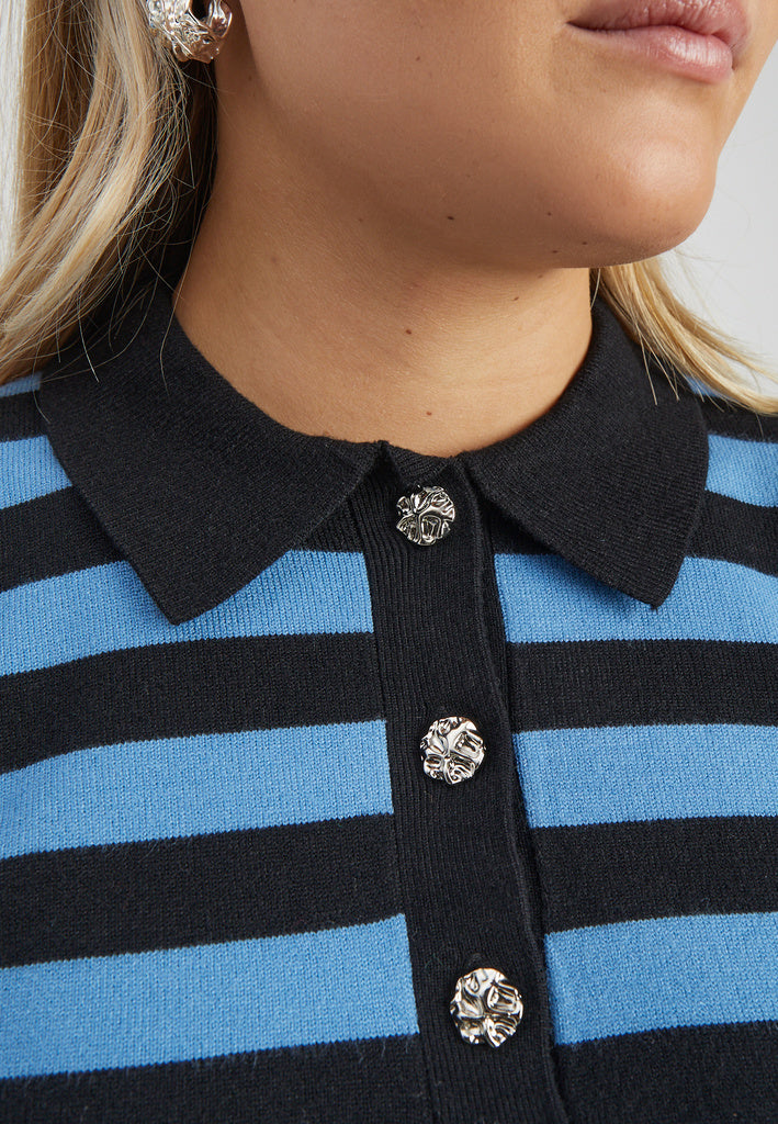 Minus Aliana Knit Pullover - Parisian Blue Stripe