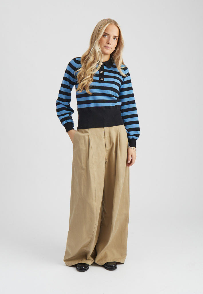 Minus Aliana Knit Pullover - Parisian Blue Stripe