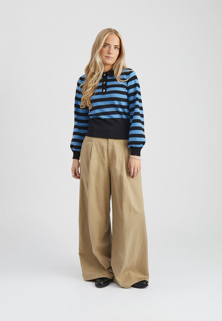 Minus Aliana Knit Pullover - Parisian Blue Stripe