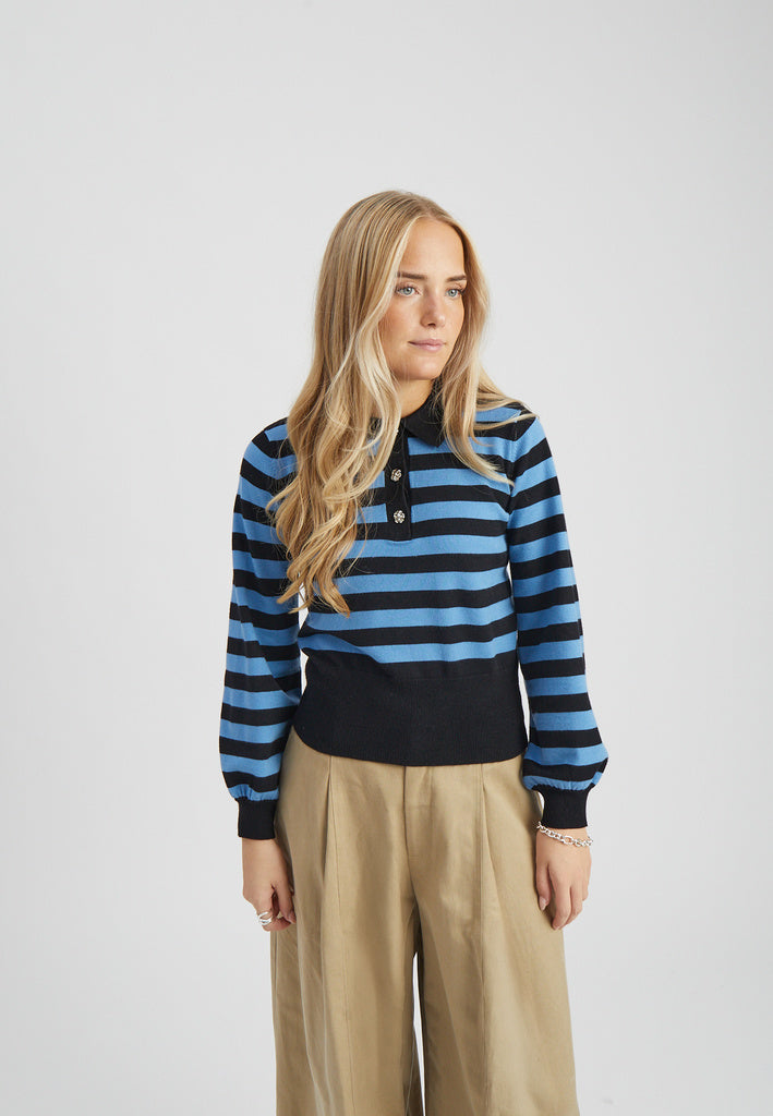 Minus Aliana Knit Pullover - Parisian Blue Stripe