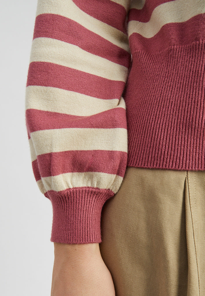Minus Aliana strikbluse - Roan Rouge Stripe