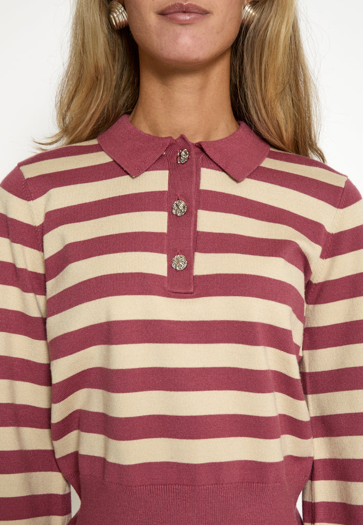 Minus MSAliana Knit Pullover Pullover 4058S Roan Rouge Stripe