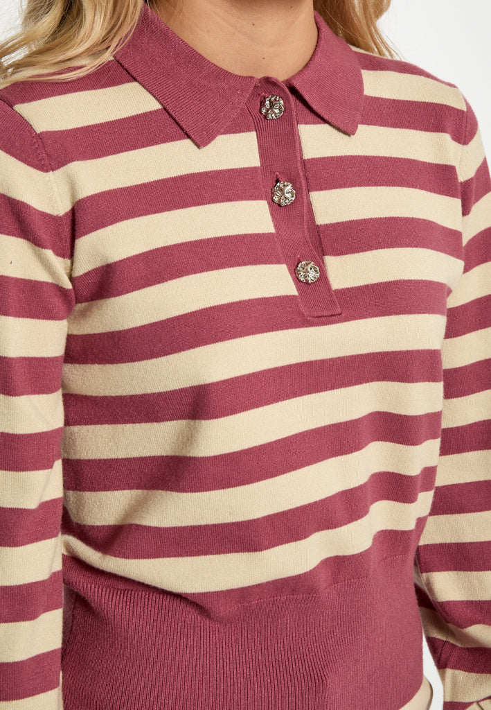 Minus MSAliana Knit Pullover Pullover 4058S Roan Rouge Stripe