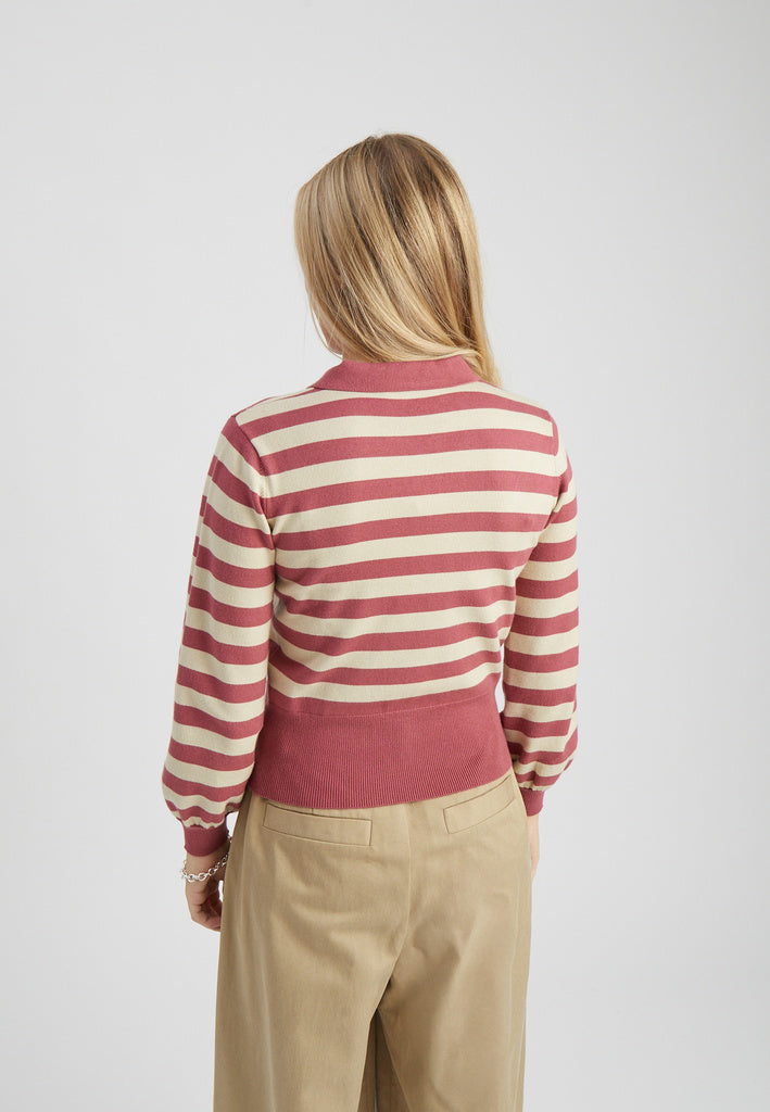 Minus Aliana strikbluse - Roan Rouge Stripe