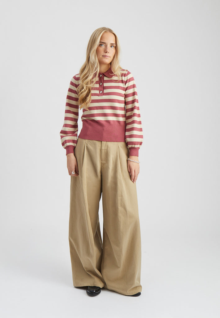 Minus Aliana strikbluse - Roan Rouge Stripe