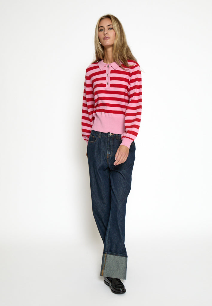 Minus MSAliana Knit Pullover Pullover 4088S Red/Pink Stripe