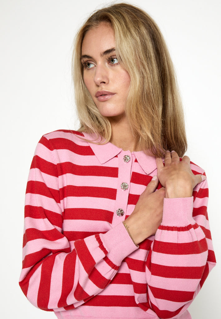 Minus MSAliana Knit Pullover Pullover 4088S Red/Pink Stripe