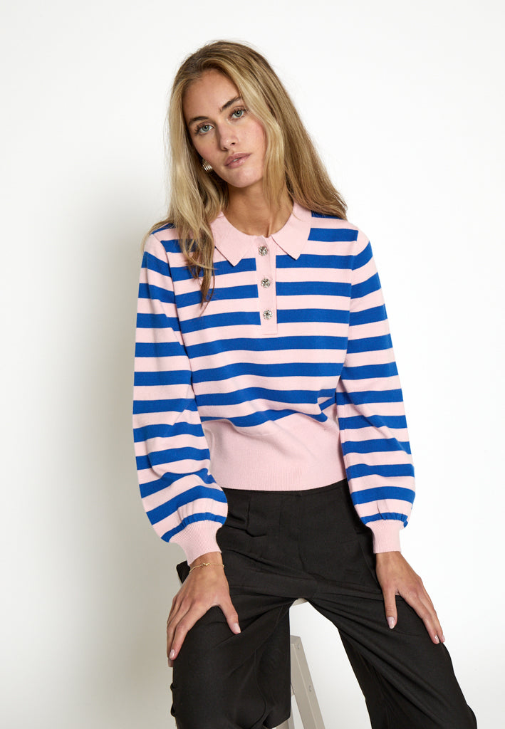 Minus MSAliana Knit Pullover Pullover 4089S Blue/Pink Stripe