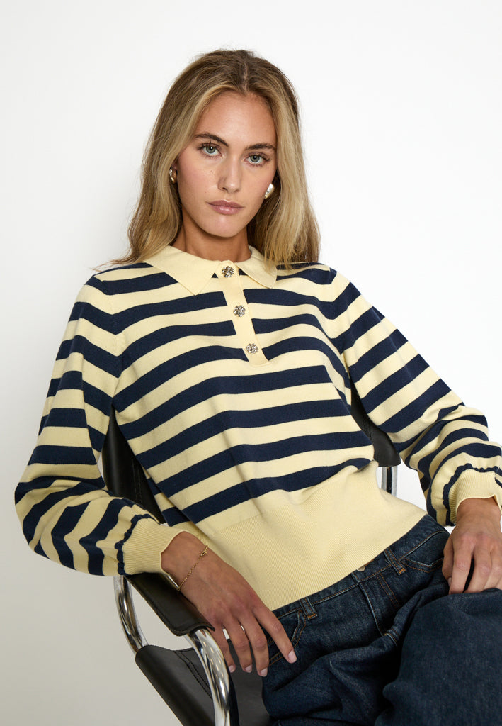 Minus MSAliana Knit Pullover Pullover 4091S Blue/Yellow Stripe