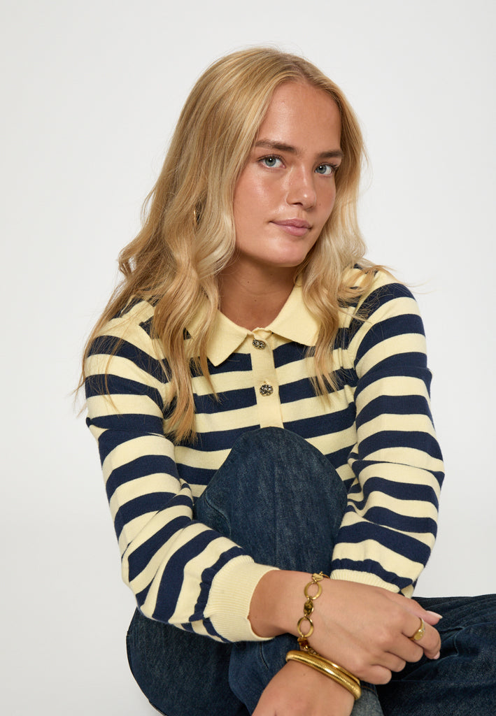 Minus MSAliana Knit Pullover Pullover 4091S Blue/Yellow Stripe