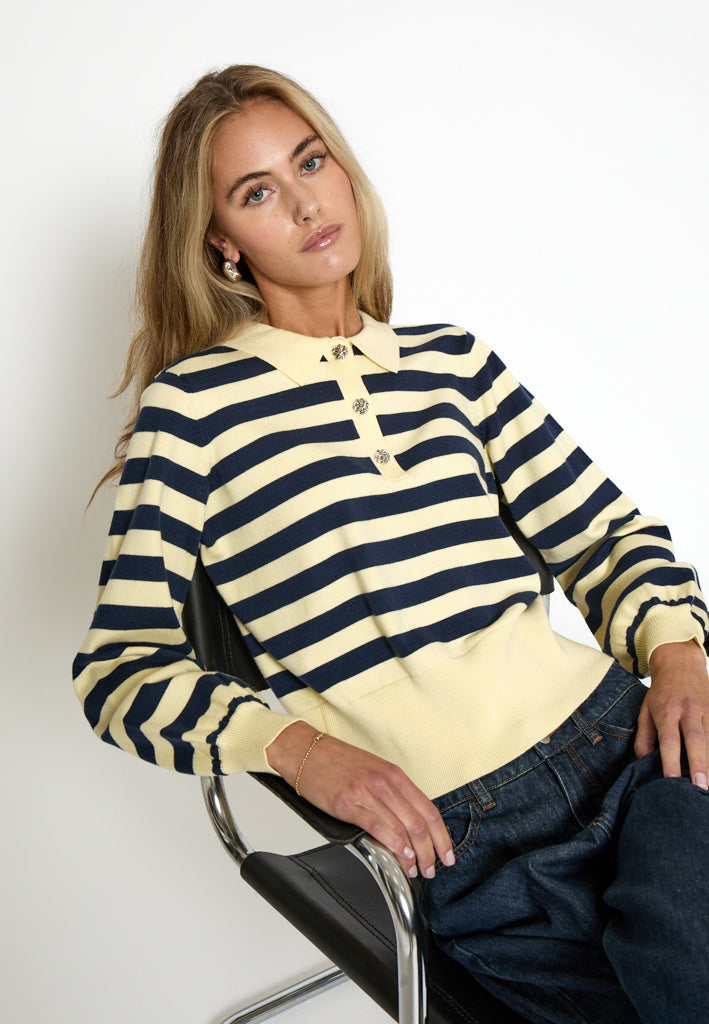 Minus MSAliana Knit Pullover Pullover 4091S Blue/Yellow Stripe