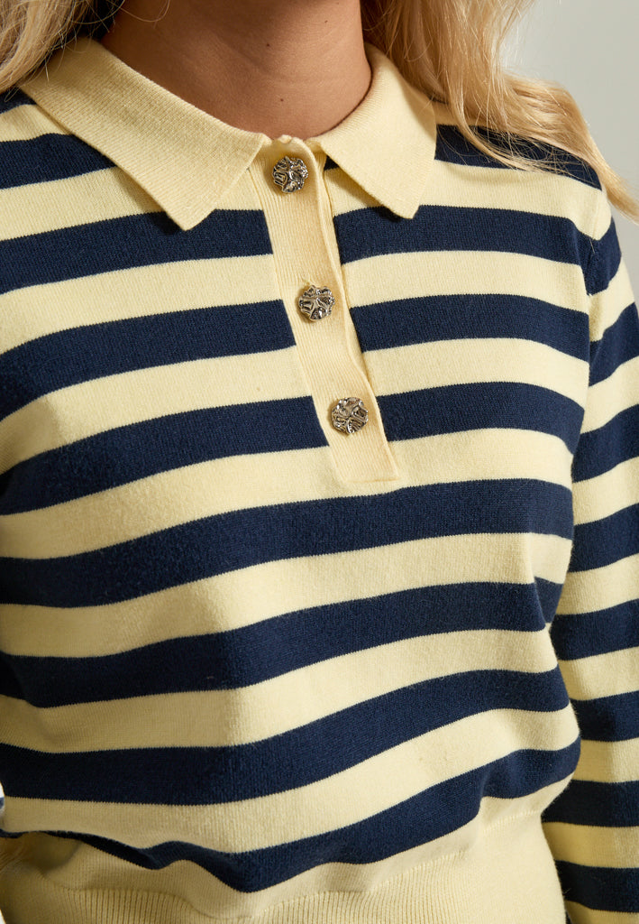 Minus MSAliana Knit Pullover Pullover 4091S Blue/Yellow Stripe