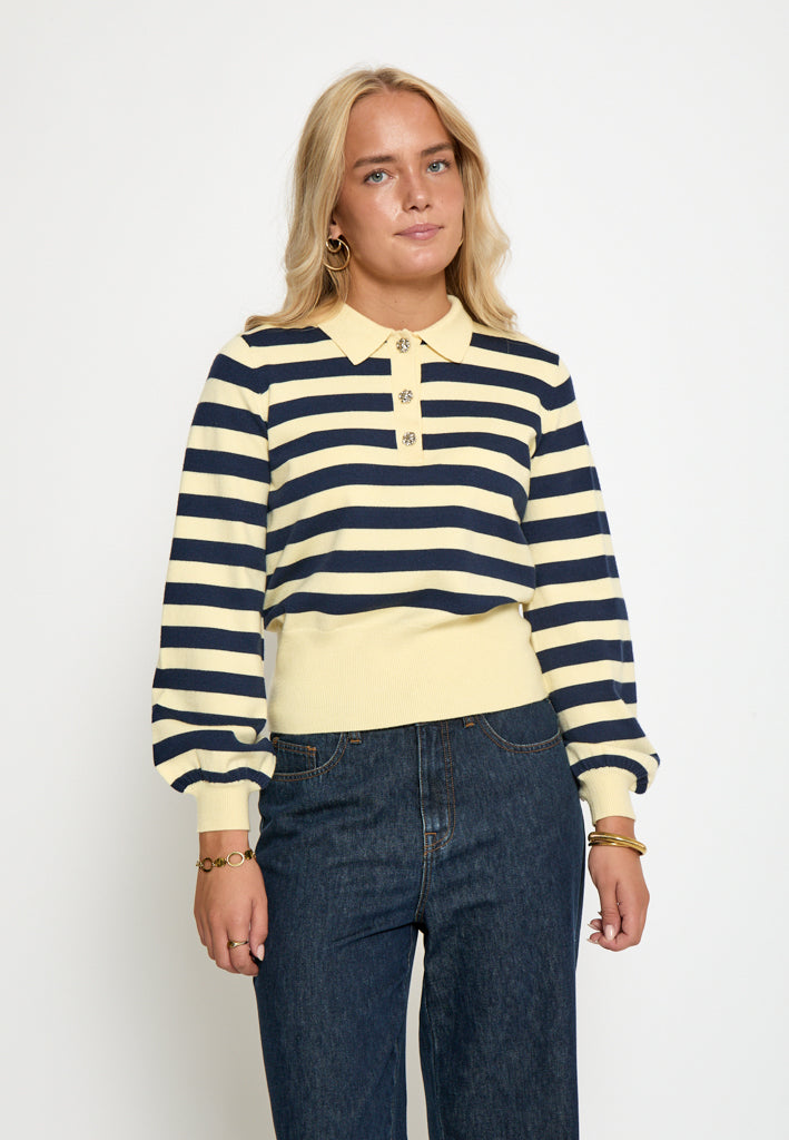 Minus MSAliana Knit Pullover Pullover 4091S Blue/Yellow Stripe