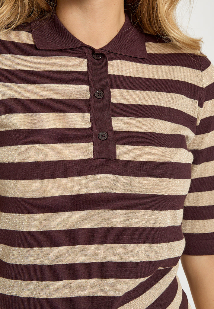 Minus MSAlice Knit T-Shirt Pullover 713S Fudge Purple Stripe