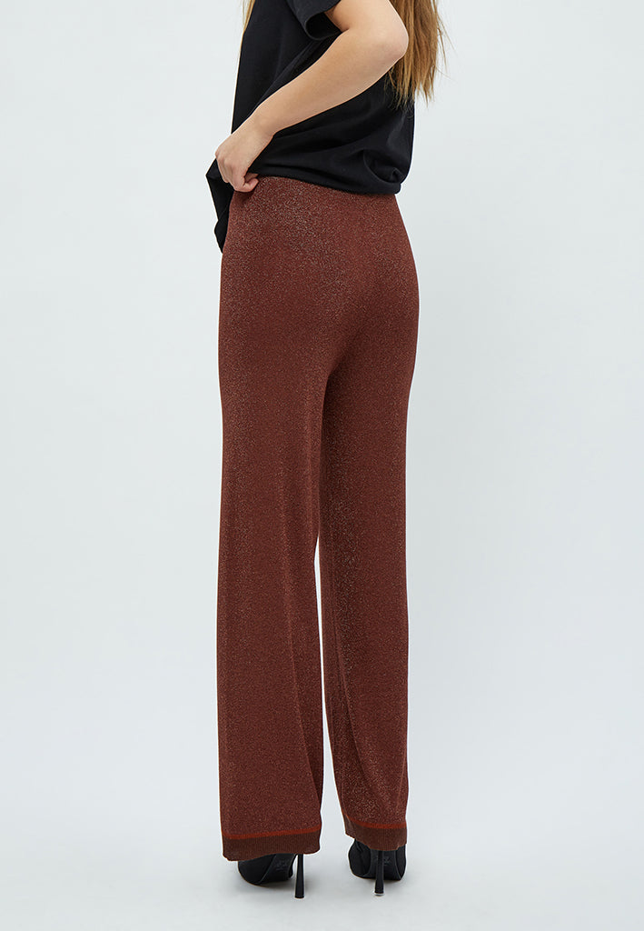 Minus MSAllie Metallic Knit Pants Pant 5049MET Dark Cinnamon Brown Metallic