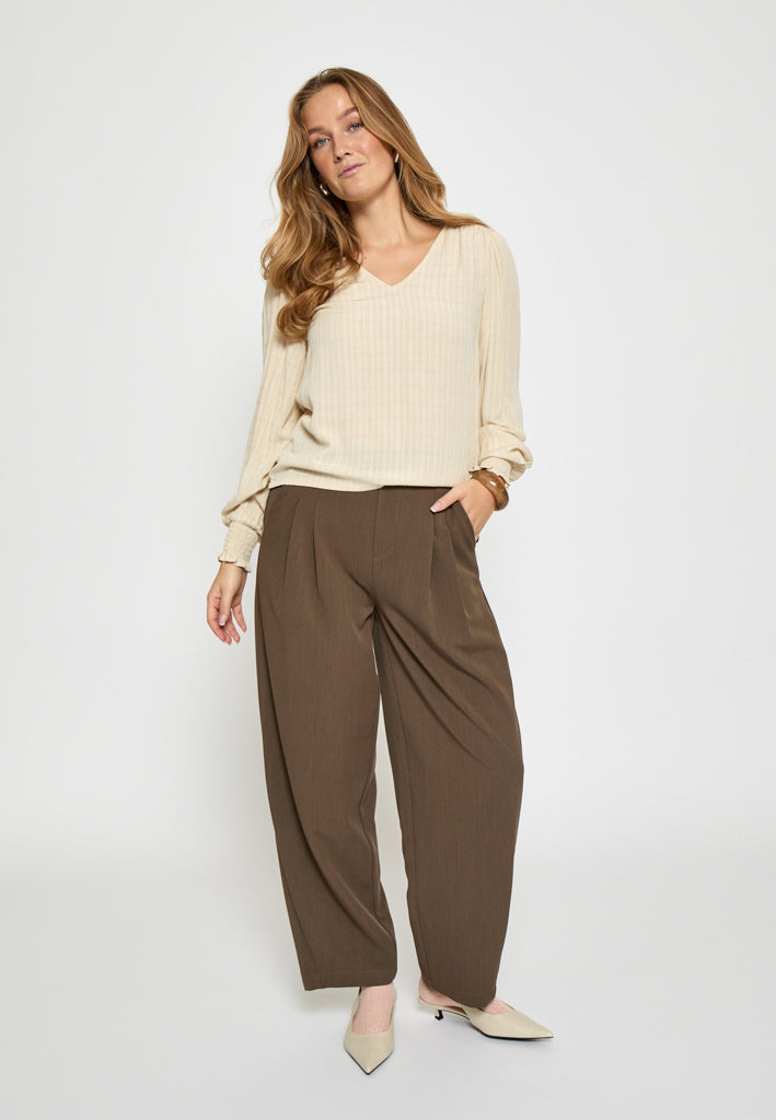 Minus MSAnine V-Neck Blouse Blouse 9015 Sand Gray