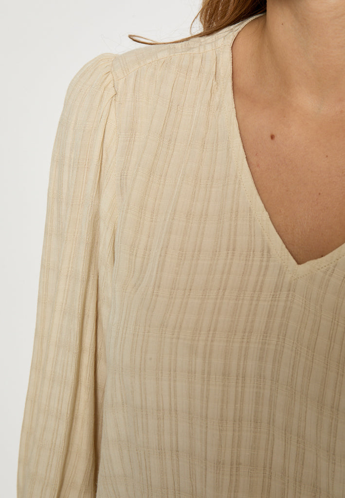 Minus MSAnine V-Neck Blouse Blouse 9015 Sand Gray