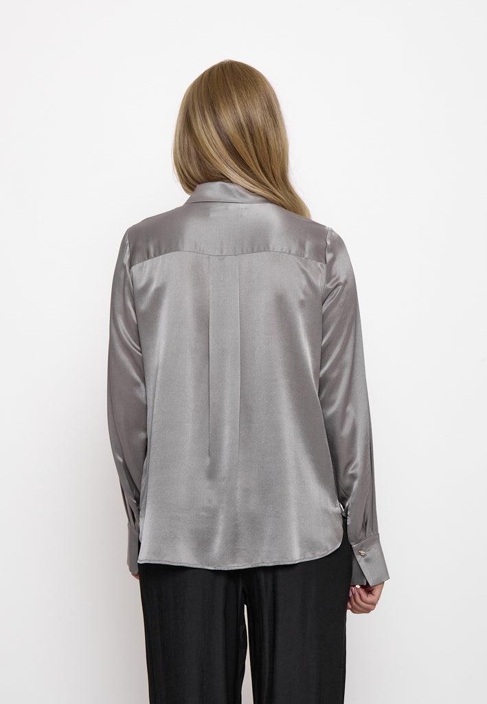 Minus MSAnnie Silk Shirt Shirt 162 Frost Gray