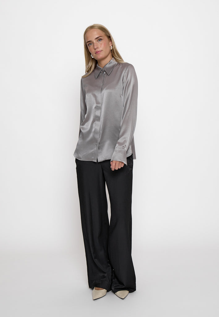 Minus MSAnnie Silk Shirt Shirt 162 Frost Gray