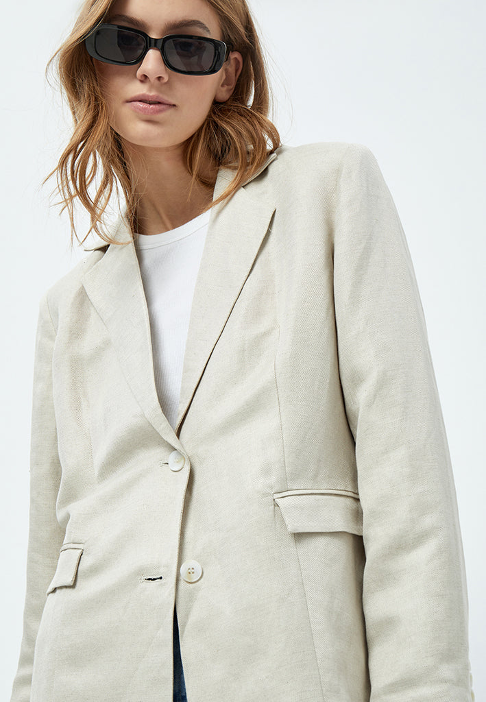 Minus MSAuguste Linen Blazer Blazer 353M Nomad Sand Melange