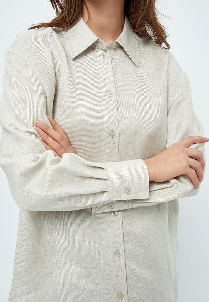 Minus MSAuguste Linen Shirt Shirt 353M Nomad Sand Melange