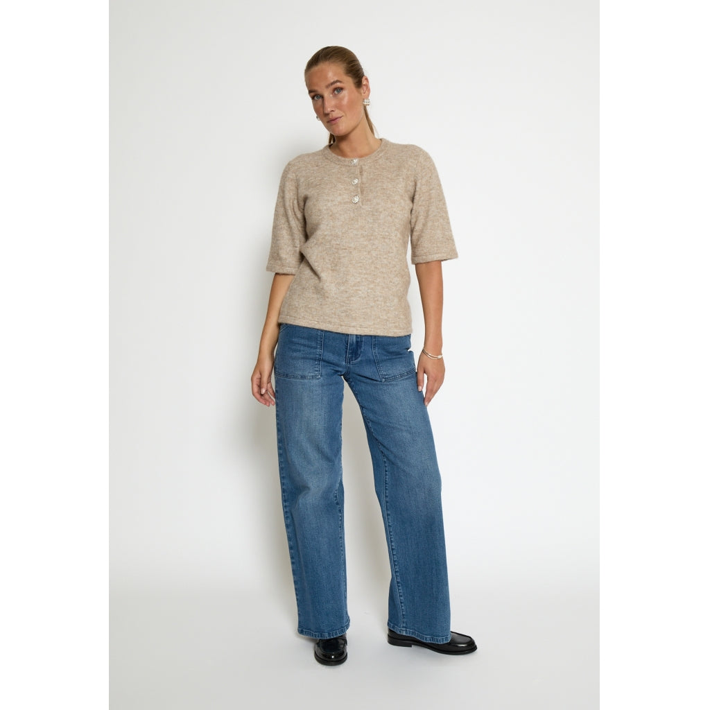 Minus MSAurelia Knit T-Shirt Pullover 331M String Melange