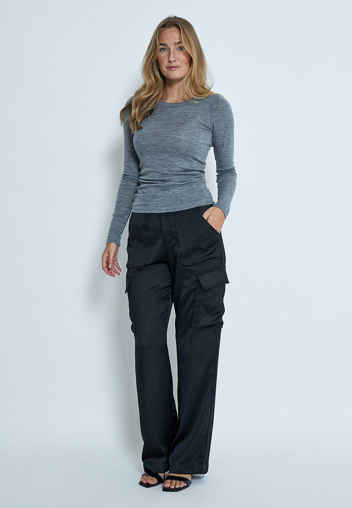 Minus MSCally Wool Top T-Shirt 112M Light Grey Melange