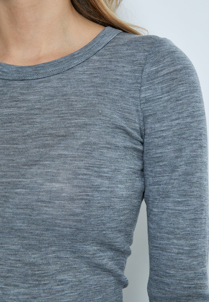 Minus MSCally Wool Top T-Shirt 112M Light Grey Melange
