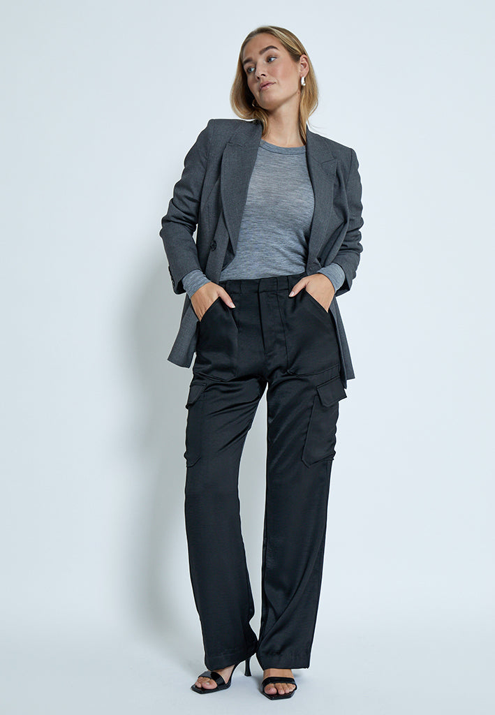 Minus MSCally Wool Top T-Shirt 112M Light Grey Melange