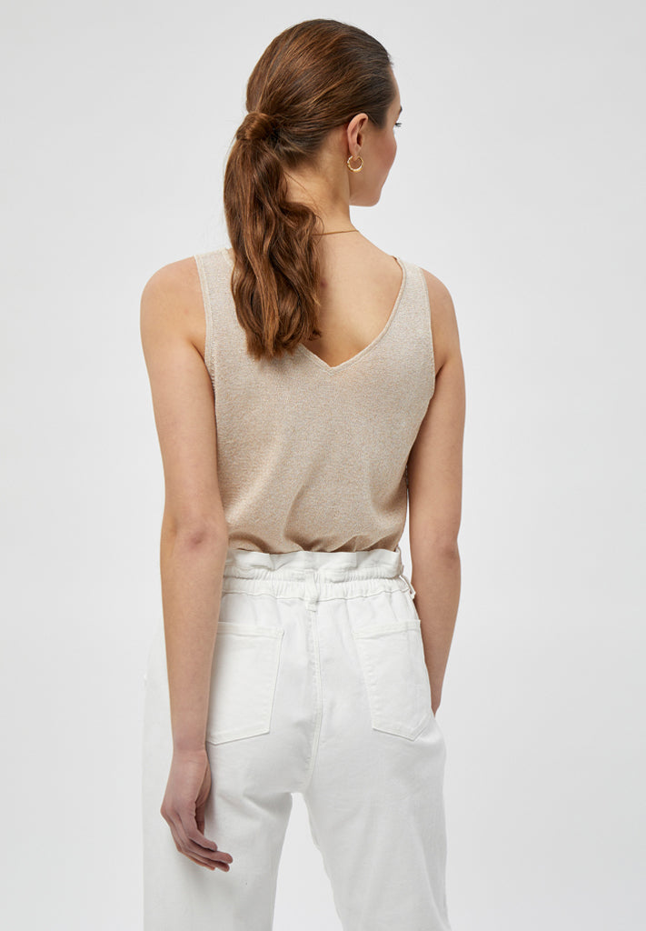 Minus MSCarli Knit Top Top 348L Medal Gold Metallic