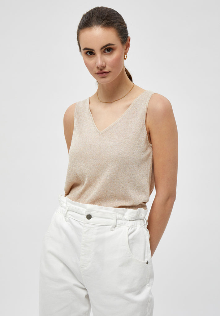 Minus MSCarli Knit Top Top 348L Medal Gold Metallic