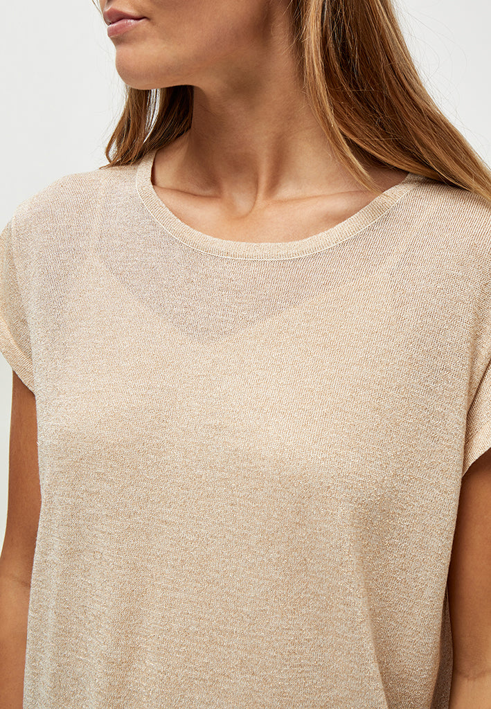 Minus MSCarlina Knit T-Shirt T-Shirt 348L Medal Gold Metallic
